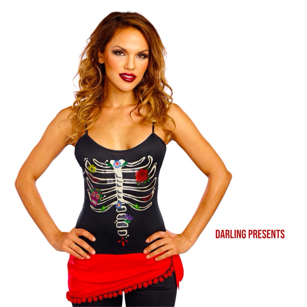 Dreamgirl ‘Dead To You’ Skelton Glow In Dark Tank Top Women Color Black Size M/L